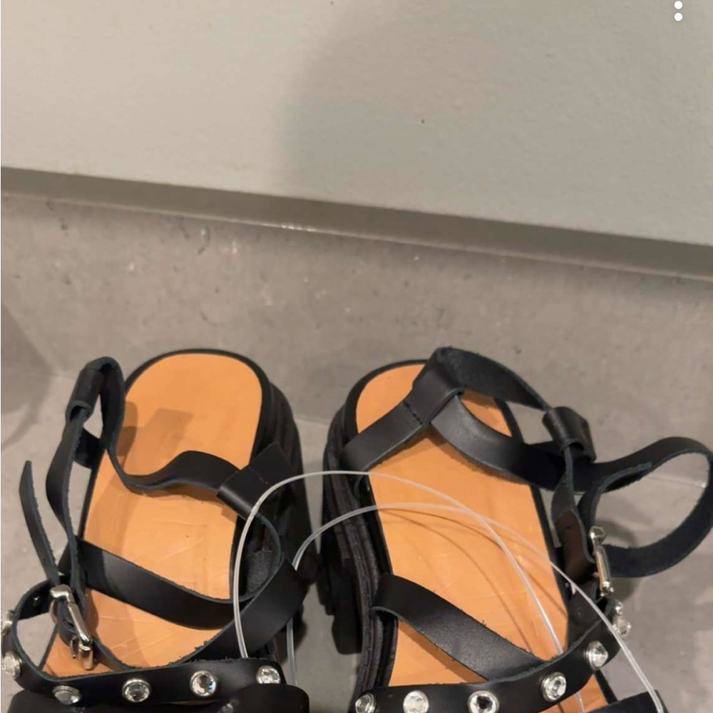 Ganni Black Platform Chunky Heel Sandals - Picture 6 of 8